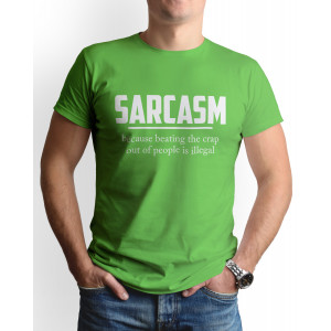 Tricou barbat personalizat, "Sarcasm", bumbac, Oktane, verde
